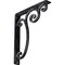 Ekena Millwork Avery Wrought Iron Bracket, (Single center brace), Antiqued Silver 1 1/2"W x 10"D x 12"H BKTM01X10X12SAVASV - alternate 1